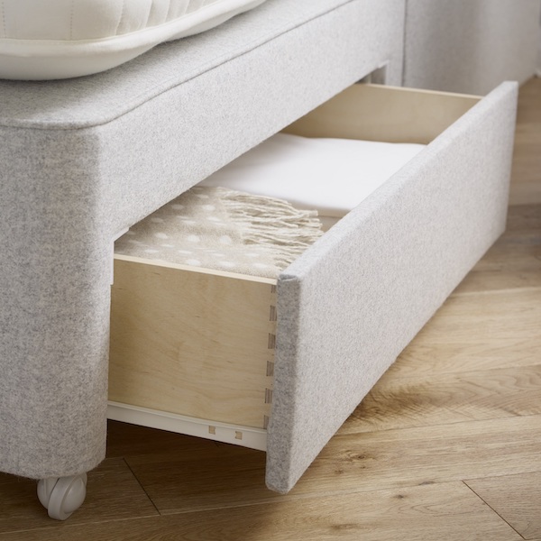 CLEARANCE: Covered Double Divan - 2xstandard drawers