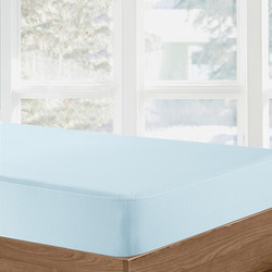 Organic Cotton Waterproof Fitted Sheet - Blue