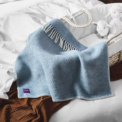 Babywool Pram Blanket - Beehive Blue