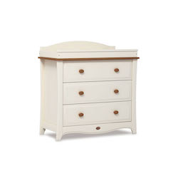 Boori Provence 3 Drawer Dresser with Bell Curved Changing Station - Ivory & Honey