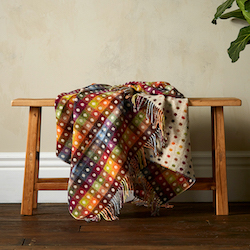 Sofa Throw - Beige Rainbow Spot Throw