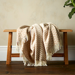 Woolroom Astrid Gradient Pure New Wool Throw - Beige
