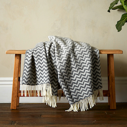 Woolroom Astrid Gradient Pure New Wool Throw - Grey