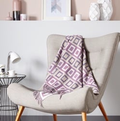 Double Square Merino Wool Throw - Lilac