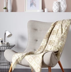 Double Square Merino Wool Throw - Sage