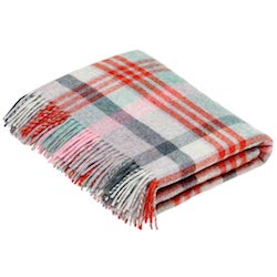Melbourne Wool Throw - Flamingo/Aqua