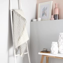 Spot Merino Wool Throw - Grey