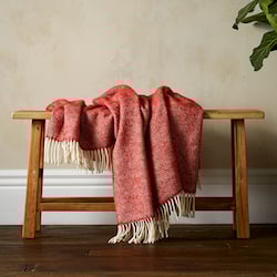 Greta Herringbone Wool Blanket - Terracotta