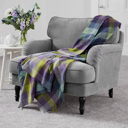 Harlequin Blackcurrant Shetland Wool Throw