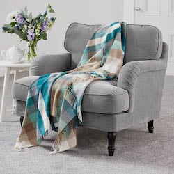 Harlequin Eucalyptus Merino Wool Throw