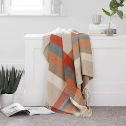 Harley Stripe Saffron Merino Wool Throw