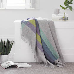 Harley Stripe Blackcurrant Shetland Wool Throw