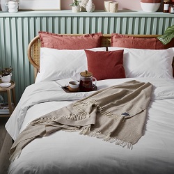 Parquet Merino Throw - Beige