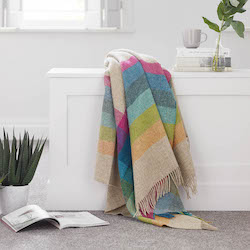 Harley Stripe Tutti Frutti Shetland Wool Throw