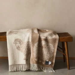 Wool Blanket - Beige Curly Lamb Blanket