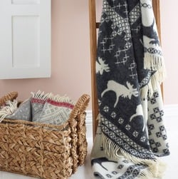 Wool Blanket - Black Moose Blanket