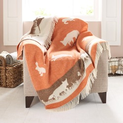 Wool Blanket - Orange Rabbit Blanket
