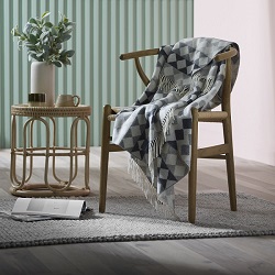 Woolroom Diamond Throw Merino - Monochrome