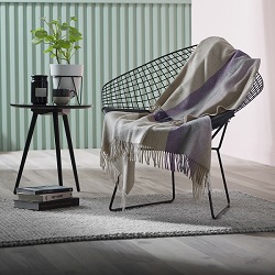 Woolroom Harley Stripe Merino throw - Clover