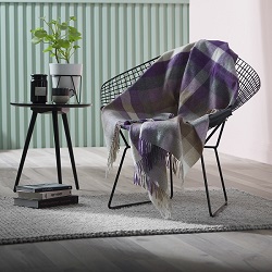 Woolroom Harlequin Merino throw - Clover