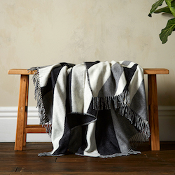 Woolroom Union Jack Merino Throw - Grey