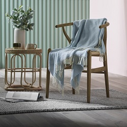 Woolroom Willow Merino Throw - Pale Blue