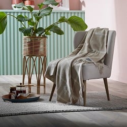 Woolroom Windowpane Merino Throw - Beige