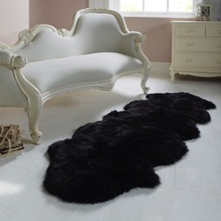 Double Sheepskin Black Rug