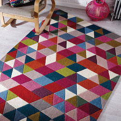 Illusion Brights Wool Rug - Prism Pink Multi