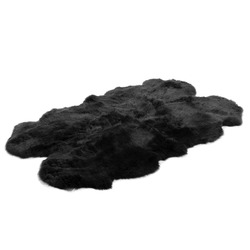 Quad Sheepskin Black Rug