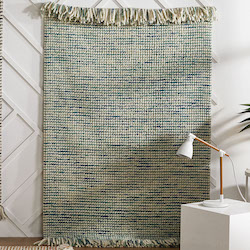 Retreat Flatweave Wool Rug - Maya Teal Turquoise