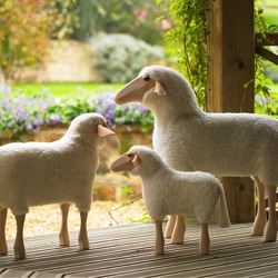 Sheep stool, wooden legs
