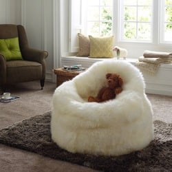 Ivory Sheepskin Bean Bag Seat