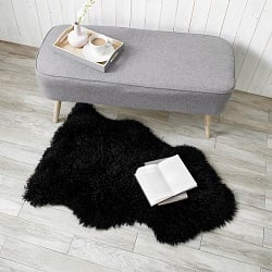 Sheepskin Longwool Curly Black