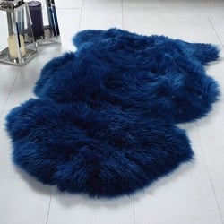 Single Sheepskin Cobalt Rug Blue Rug