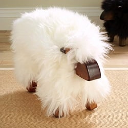 Sheepskin Stool Sheep White