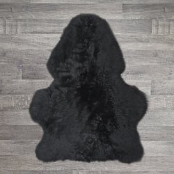 Single British Sheepskin - Black - Large
