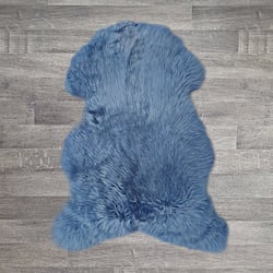 Single British Sheepskin - Cornflower Blue - Large