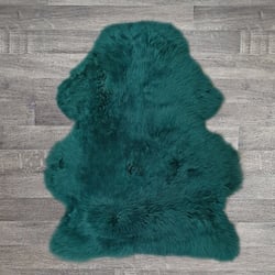 Single British Sheepskin - Teal - Large
